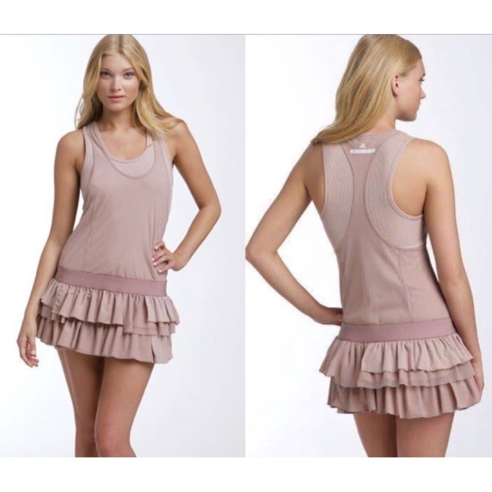Stella Mccartney Adidas Blush Ruffle Tennis Dress